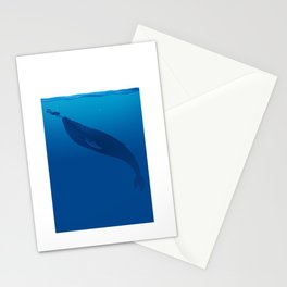 The Whale and a Human Stationery Card
