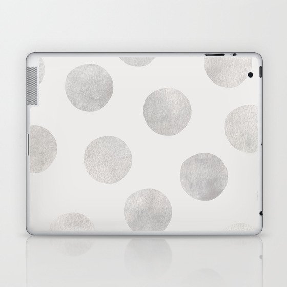 Silver Polka Dots Laptop & iPad Skin