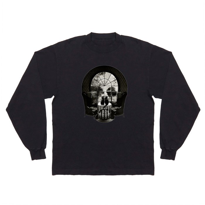 Room Skull B&W Long Sleeve T Shirt