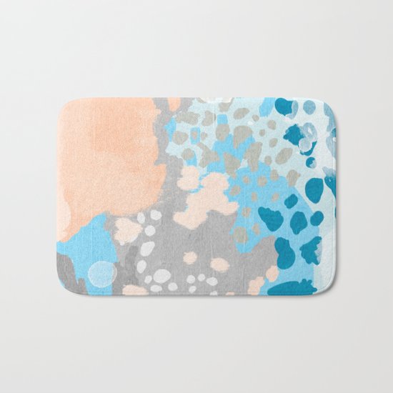 Freya - Painted minimal bright summer palette boho abstract decor minimalist Bath Mat