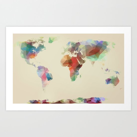 World Map //// Geometric II Art Print