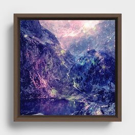 Galaxy Mountains : Deep Pastels Framed Canvas