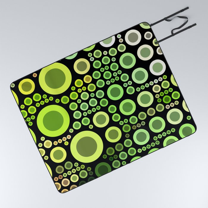 Jade Green Bubbles Picnic Blanket