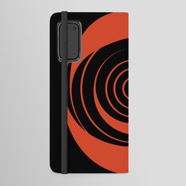 Orange Oval Circles on Black Shade Android Wallet Case