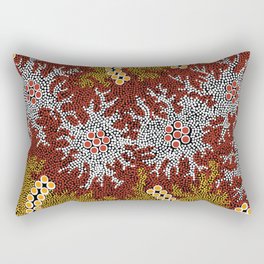 Authentic Aboriginal Art - Bushland Dreaming Rectangular Pillow