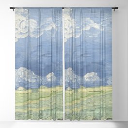 Vincent van Gogh - Wheatfield Under Thunderclouds Sheer Curtain