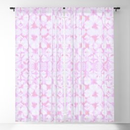 Pink and white grid watercolor Blackout Curtain