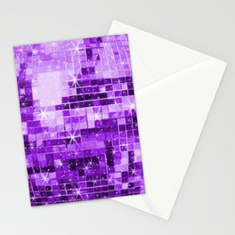 Twinkle Purple Disco Ball Pattern  Stationery Card