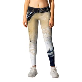 Black Gold: Acrylic Pour Painting Leggings