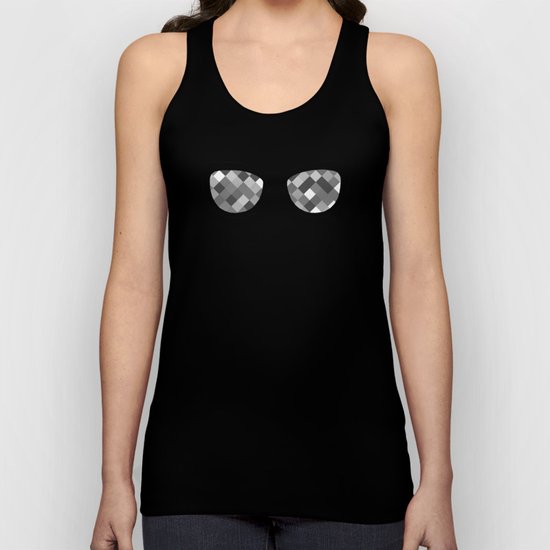 Diamond Eyes Black and White Unisex Tank Top