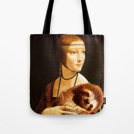 Lady with a Sloth Tote Bag