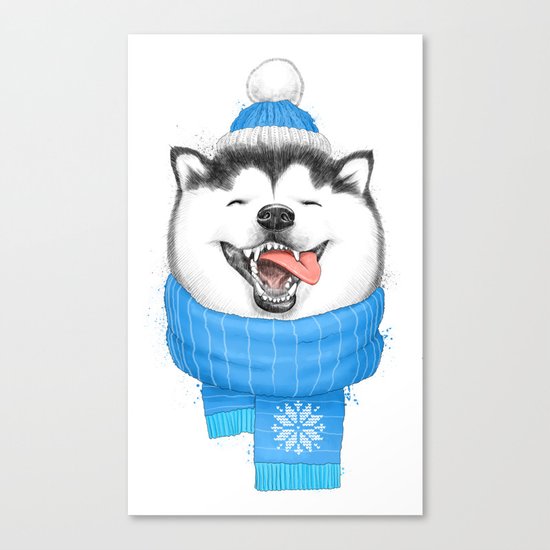 happy husky Canvas Print