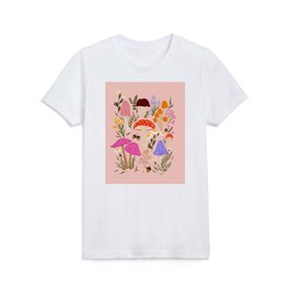 wildflowers and mushrooms illustration Kids T Shirt