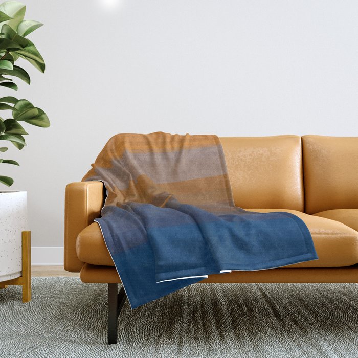 Orange and sales blue throw blanket