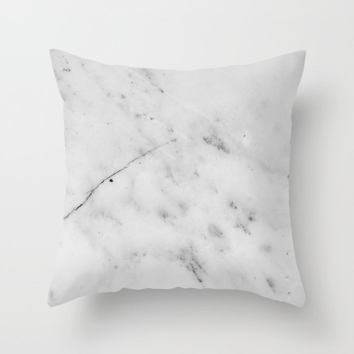 White Marble Glam #1 #marble #decor #art #society6 Throw Pillow