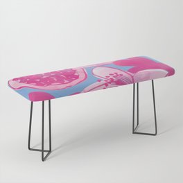 Pomegranate retro pink and blue Bench