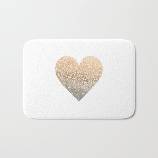 GOLD HEART Bath Mat