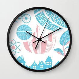 Artisctic pattern of Momuments & buildings | for Urban planner  Wall Clock | Cityplanner, Gift, Pattern, Urbanplannerday, Blue, Occupation, City, Urbanism, Cool, Urbanplanner 