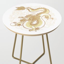 Gold Dragon with pearl Side Table