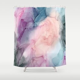 Dark and Pastel Ethereal- Original Fluid Art Painting Shower Curtain