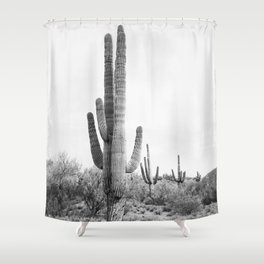 Desert Cactus BW Shower Curtain