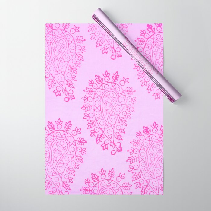Pink Paisley Oui Boho Style Wrapping Paper