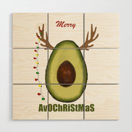 Christmas Avocado. Avocado Merry Christmas - Avo Christmas! Wood Wall Art