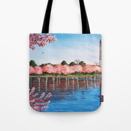 Washington DC Cherry Blossom Explosion Tote Bag
