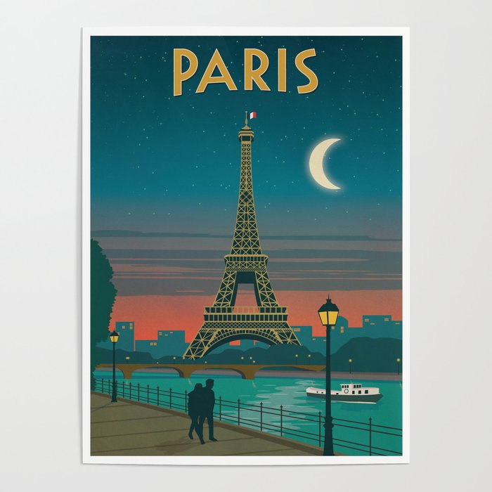 Vintage poster - Paris Poster | Painting, "vintage-poster", Advertisement, Retro, Classic, Hip, Cool, Fun, Colorful, Travel