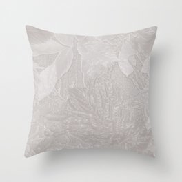 Grey abstract fall leaves design with vintage look Throw Pillow