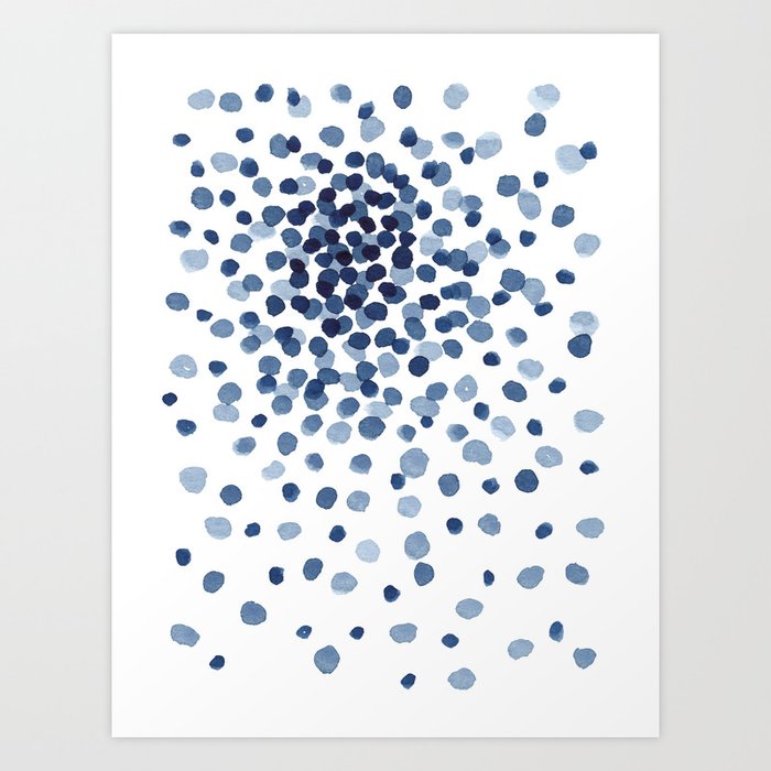 Explosion of Blue Confetti Art Print