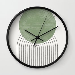 Mid century Green Moon Shape  Wall Clock