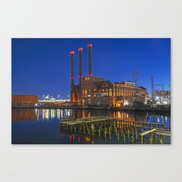 Providence Rhode Island Power Station at Dusk Providence River Canvas Print