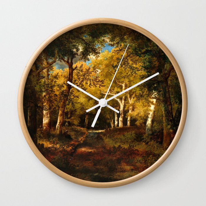 In the Forest, 1874 by Narcisse Diaz de la Pena Wall Clock