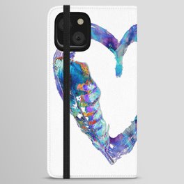 Blue Heart Art For Grief Healing - Ribbon Of Love iPhone Wallet Case