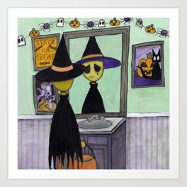Alien Dressed as a Witch Art Print