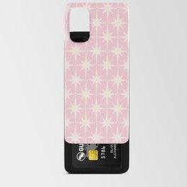 Midcentury Modern Atomic Starburst Pattern Baby Pink and Cream  Android Card Case