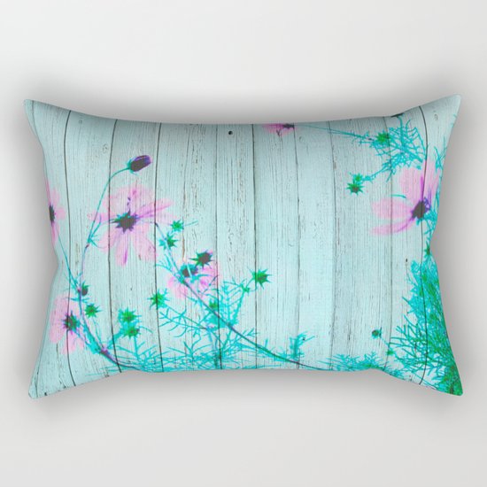 Sweet Flowers on Wood 03 Rectangular Pillow