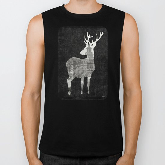 Deer City Collage 3 Biker Tank