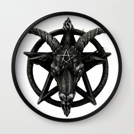 Baphomet Satanic Church Goat Head Wall Clock