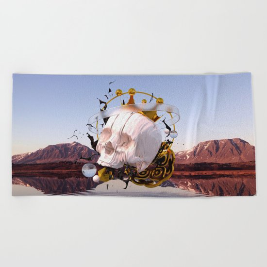 3D ABSTRACT - GOLD - GLASS - OIL - PORCELAIN Beach Towel