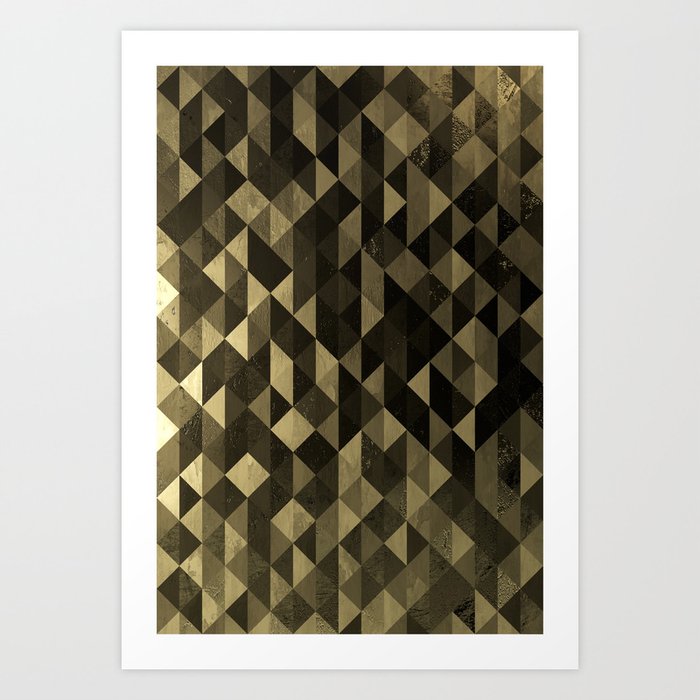 Gold triangles Art Print