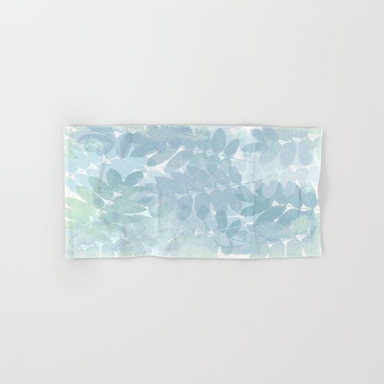 Vintage Blue Leaf Abstract Hand & Bath Towel