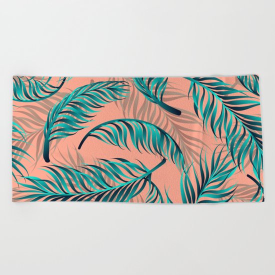 TROPICAL LEAVES 4 Beach Towel
