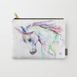 Colorful Unicorn Watercolor Painting - Kenzie's Unicorn Carry-All Pouch | Princess, Giftforher, Unicornnursery, Unicornwatercolor, Purple, Watercolor, Purpleandpink, Teal, Pink, Unicornpainting 