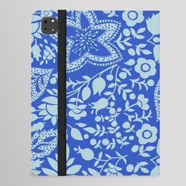 Blossoms and leaves solid sunny cottage blue iPad Folio Case