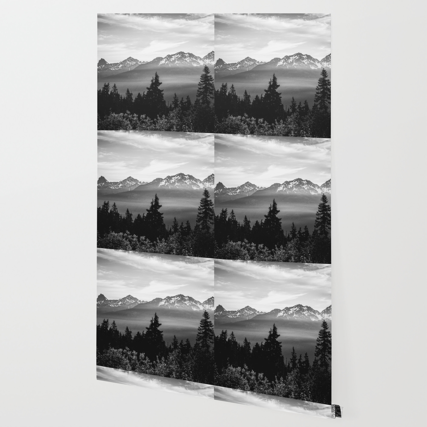 Morning In The Mountains Black And White Wallpaper By Cascadia