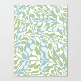 Liquid retro abstract Pattern with blue and green foliage Canvas Print