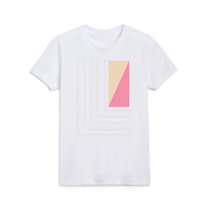 Geometric 126 in Terracotta and Pink Kids T Shirt