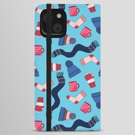 Winter Clothes Retro Repeating Pattern  iPhone Wallet Case